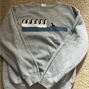 Gray Penguin Graphic Men's Sweater